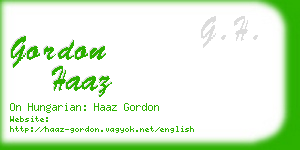 gordon haaz business card